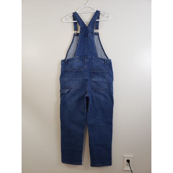 no boundaries Bib Overalls Womens Jr Size L Distressed Romper Fairy Carpenter - Picture 3 of 5